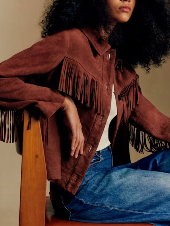 Sezane Jackets & Blazers - Sezane Fringe Suede Jacket - Size US 8